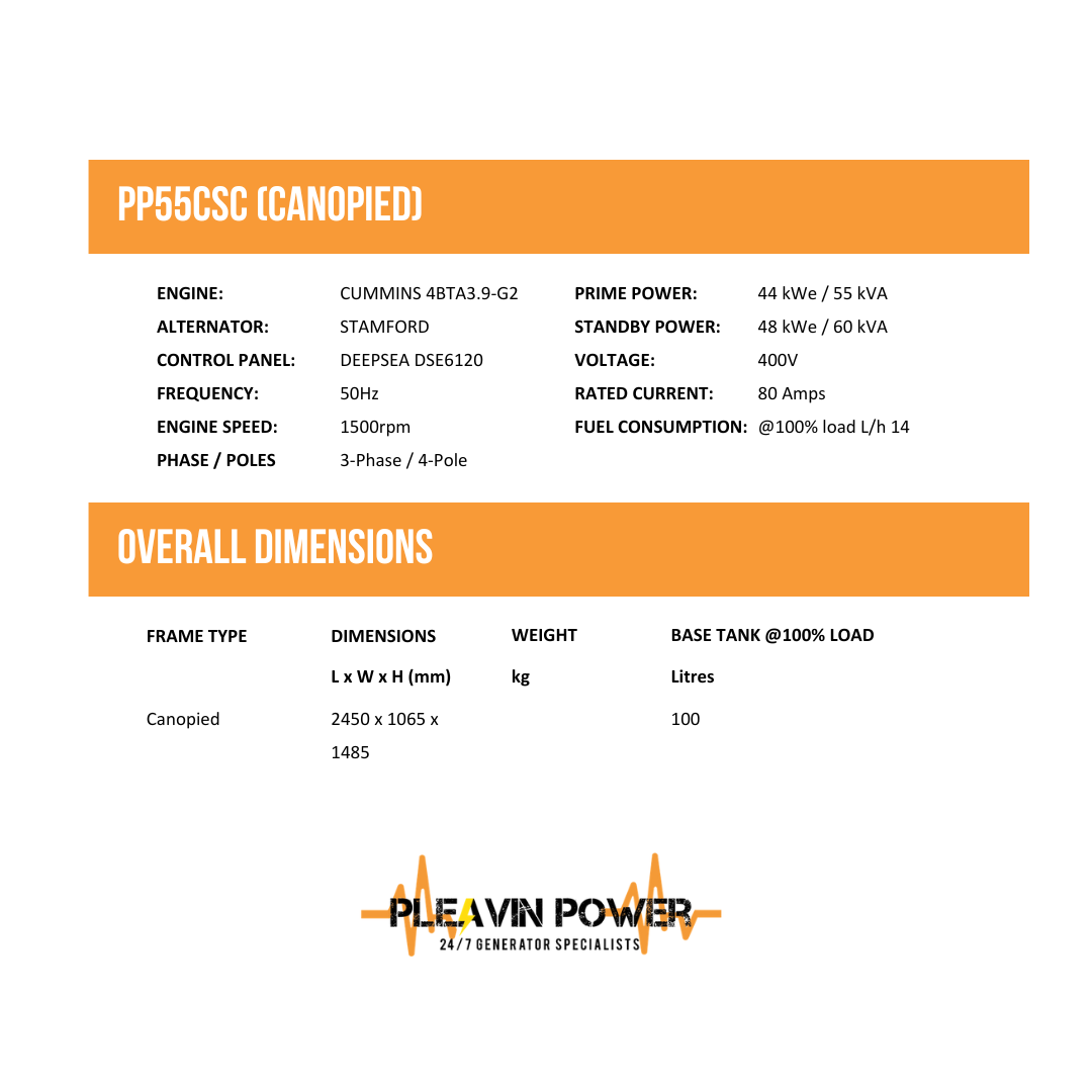 55 kVA Diesel Generator